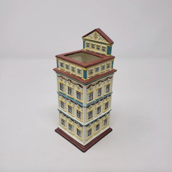 Vintage VTG Partylite Cafe Prague Tealight House Ceramic New in Box 6.25” Tall - Picture 2 of 14